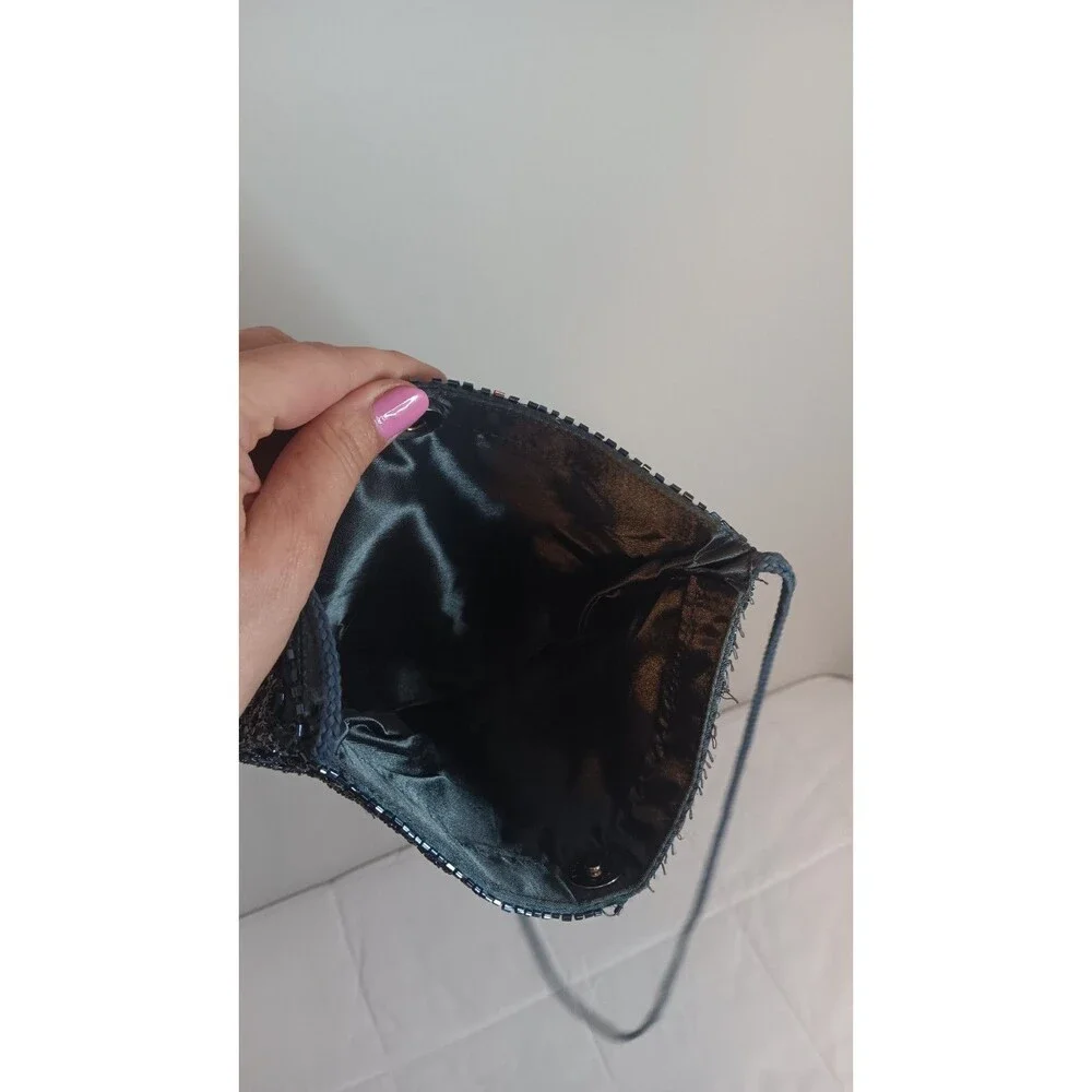 Blue Sequin Mini Crossbody Bag Formal Prom Cocktail